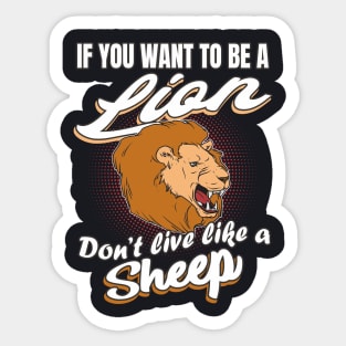 Lion Strength Motivation Sticker